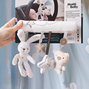 Animal lapin suspendu en peluche torsadé landau jouet hochet spirale bébé spirale lit jouets pour
