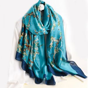 Écharpe de printemps pour femmes, Design de luxe, écharpe lisse en soie, bandeau musulman doux,