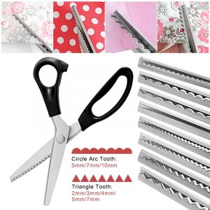 Ciseaux de tailleur, ciseaux à rose, Zig Zag, coupe de couture, ciseaux à dentelle dentelés,