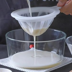 Cuillère à passoire à mailles fines, pour café, lait, soja et yaourt, filtre en Nylon à mailles
