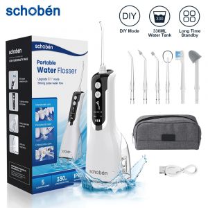Schoben &ndash; irrigateur buccal Portable, Jet d'eau dentaire, Rechargeable par USB, r&eacute;servoir d'eau de