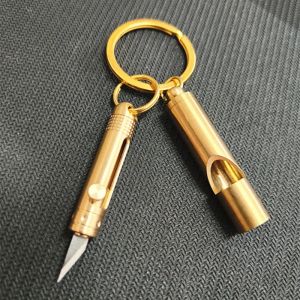 Porte-clés en laiton pour l'extérieur, couteau à pendentif, couteau à fruits, démolition Express,