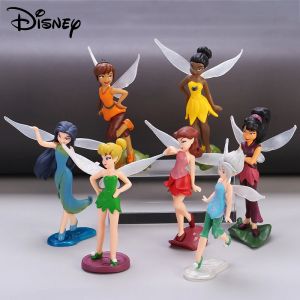 Disney 7 pièces fée clochette fleur fée elfe princesse Pvc Anime Figurine Mini modèle Figurine