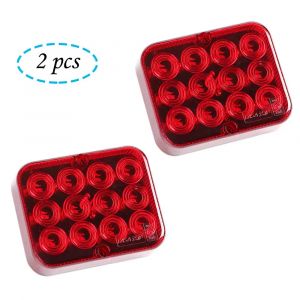AOHEWEI 2 x LED feu antibrouillard arrière pour remorque antibrouillard rouge 12 V 24 V étanche pour