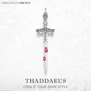 Pendentif épée avec sang, nouveaux Bijoux fins, Bijoux européens en argent Sterling 925, accessoires