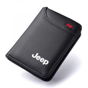Portefeuille en cuir souple portable avec emblèmes de voiture, mini porte-cartes de crédit, petit