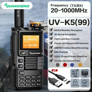 Quansheng UV-K6 talkie-walkie 5W bande d'air Radio Tyep C Charge UHF VHF DTMF FM brouilleur NOAA