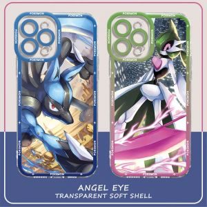 Coque de téléphone Pokemon Lucario Battle Spirt, étui transparent en Tpu pour iPhone 15 14 Plus 13