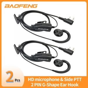 2 pièces BAOFENG 2 broches en forme de G crochet d'oreille casque écouteur PTT pour Baofeng UV5R