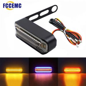 Feu arrière LED pour moto et Scooter, 12V, 1 pièce, clignotant, feu Stop, blanc, rouge, bleu, jaune