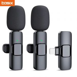 Basix 2.4G Microphone Lavalier sans fil Portable Audio vidéo enregistrement Mini micro pour iPhone