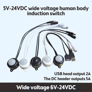 Commutateur de capteur de mouvement PIR infrarouge USB corps DC5V12V24V détecteur de mouvement
