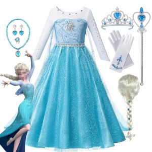 Fantasia reine des neiges reine des neiges Elsa Anna Costume filles robe de princesse enfant en bas