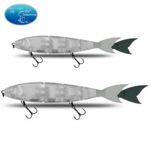 Appât articulé non peint 170/200mm leurre de pêche flottant/à coulant avec queue souple appât dur