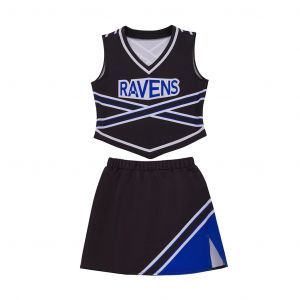 Costume de pom-pom girl One Tree Hill Ravens, uniforme pour femmes, 2 pi&egrave;ces, ensemble haut et jupe,