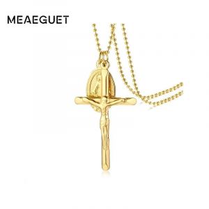 Collier avec pendentif en forme de croix et m&eacute;daille miraculeuse de la vierge marie pour femmes,