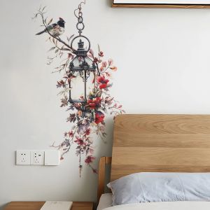Autocollants muraux en vinyle à fleurs pour chambre de fille, décoration de meubles, papier peint