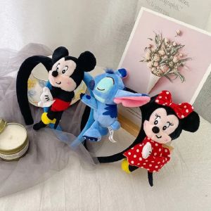 Bandeau de rôle de dessin animé Disney, poupée Mickey Minnie en peluche, accessoires pour cheveux