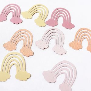 100 pi&egrave;ces Bobo boh&egrave;me th&egrave;me d&eacute;coration Boho arc-en-ciel b&eacute;b&eacute; douche anniversaire papier confettis