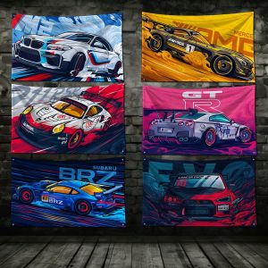 Drapeau de voiture Sport Rally Drift GTR JDM M2, bannière d'impression numérique en Polyester pour