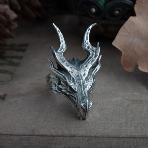 Bague réglable en forme de tête de Dragon magique pour hommes, personnalité Punk, anneaux de Dragon