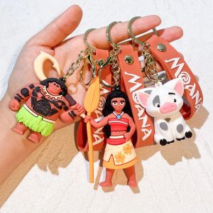 Moana porte-clés Maui Pua PVC poupée porte-clés Disney dessin animé modèle sac pendentif ornements