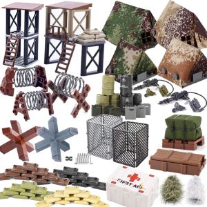 MOC – blocs de construction de scène militaire, accessoires de jouets, figurine de soldat de