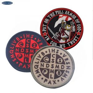 Patchs en tissu brodés templier, Badge militaire de chevalier croisé entièrement armé, Badges de sac