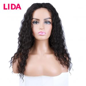 Lida – Perruque à Dentelle Frontale Non Remy Naturelle pour Femme, Cheveux Humains Mélangés de