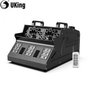U'King 1500W Machine à bulles de fumée 8 RGB 3IN1 LED Machine à brouillard à bulles DMX brumisateur