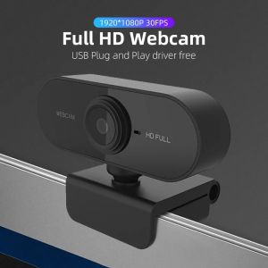 Webcam Full HD 1080p USB avec micro, mini cam&eacute;ra d'ordinateur, flexible et rotative, pour