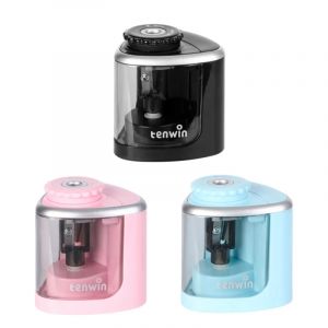 Tenwin électrique/manuel 2 en 1 taille-crayon Portable sûr étudiant hélicoïdal lame en acier enfants