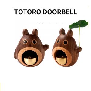 Carillons éoliens en bois cloches en cuivre porte d'entrée rappel cloche mignon Totoro entrée
