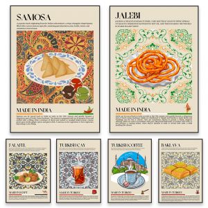 Affiche imprimée de thé turc Vintage, turquie, maroc, voyage, nourriture rétro, moyen-orient,