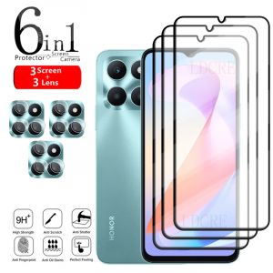 Protecteur d'écran 6 en 1, pour Honor X6A, verre trempé, colle complète, Huawei Honor X6A X8 X8A 5G