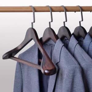 Cintre de costume épais en bois massif, large épaule sans couture, Support de vêtements ménagers,
