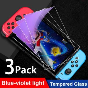 Protecteur d'écran en verre trempé Anti-lumière bleue, 3 paquets, pour interrupteur NS, pour Switch