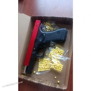 Pistolet de simulation en métal noir, pistolet de combat en plein air, tir, balles BB, cadeau