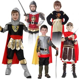 Costume de gladiateur guerrier grec romain pour enfants, déguisement de chevalier pour garçons,