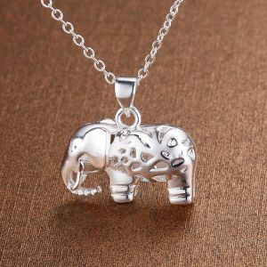 Collier avec pendentif en forme d'éléphant pour femmes, breloques fines en argent Sterling 925,
