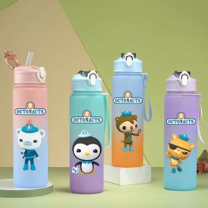 Gobelet portable avec paille en plastique Les Octonauts pour enfants, gobelet de dessin animé nickel