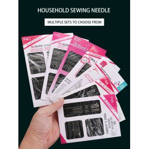 Aiguilles &agrave; coudre &agrave; la main en acier inoxydable, 18/23/55/60/70/80/90 pi&egrave;ces, &agrave; grands yeux,