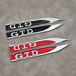 2 pièces rouge noir métal Logo GTD emblème voiture garde-boue côté Badge pour Volkswagen VW Golf 7 6