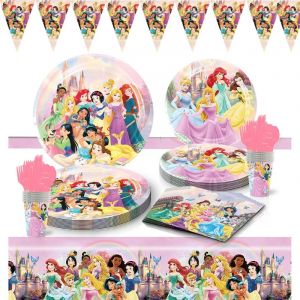 Disney rose princesse thème anniversaire fantaisie fête ballon nappe gâteau décoration vaisselle