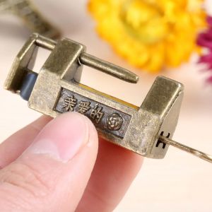 Mini cadenas à clé en alliage de zinc, bronze antique chinois, boîte à bijoux, armoire décorative