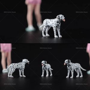 Figurine de chien tacheté mignon, modèle de beurre, scène créative non peinte, jouets de voiture de