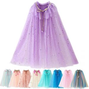 Cape de princesse pour filles, Costume pour enfants, Aurora raiponce Elsa, v&ecirc;tements de f&ecirc;te de