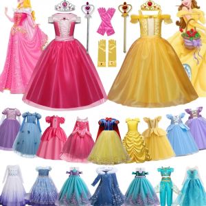 Robe de princesse pour filles, Elsa cendrillon, blanche-neige, aurore Sofia, raiponce, cendrillon,