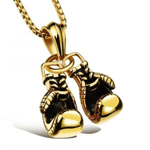 Collier chaîne hip hop pour hommes, bijoux Cool, Sport, Fitness, Double gant de boxe, pendentif