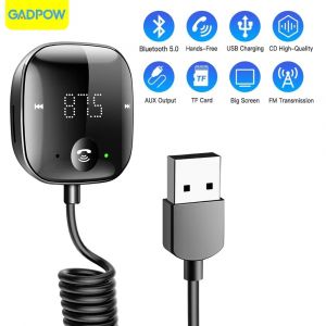 Gadpow transmetteur FM Bluetooth voiture Bluetooth émetteur et récepteur mains libres voiture